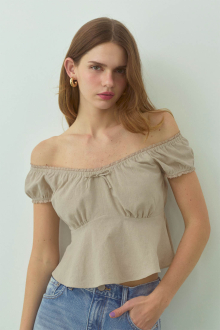 Linen Cropped Top