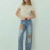 Patchwork Denim Pants Blue