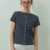 Rib Short Sleeve Cardigan