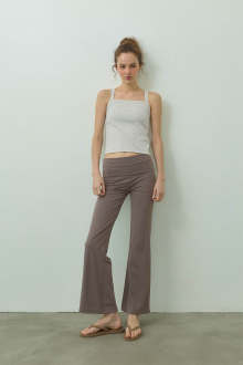 Turn-up Waist Flared Pants