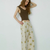 Floral Wide Linen Pants