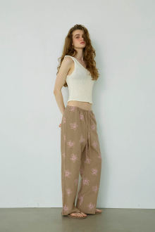 Alternative view of Floral Wide Linen Pants
