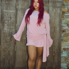 [Jessica x ALEXIA STAM] Cover Up Long Sleeve Top Pink