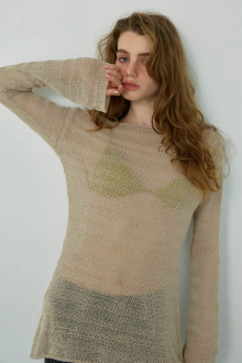 Alternative view of Long Sleeve Sheer Knit Top
