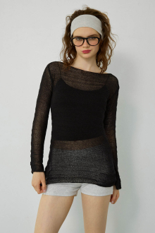Long Sleeve Sheer Knit Top