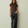 Slit Hem Denim Pants