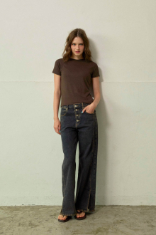 Slit Hem Denim Pants