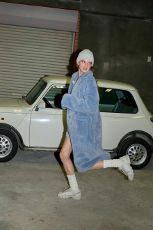 Alternative view of Boa Long Coat Milky Blue
