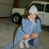 Boa Long Coat Milky Blue