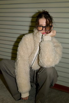 Curly Faux Fur Blouson Vanilla