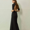 Back Open Turtleneck Maxi Dress