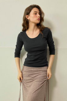 Boat Neck 3/4 Sleeve Top