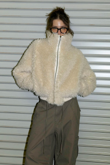 Alternative view of Curly Faux Fur Blouson Vanilla