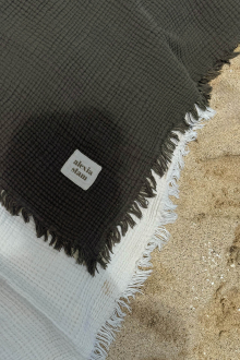 Alternative view of Fringed Gauze Blanket