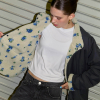Reversible Floral Boa Jacket Charcoal