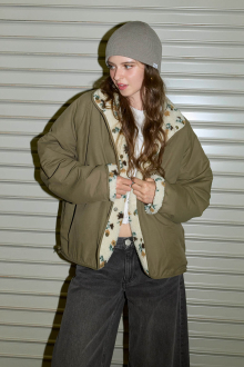 Alternative view of Reversible Floral Boa Jacket Khaki
