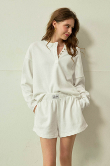 Waffle Henley Top