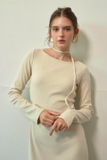 Alternative view of Random-Rib Tie Dress