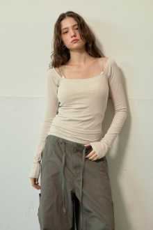 Alternative view of Square Neck Rib Top