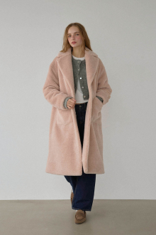 Boa Long Coat Baby Pink