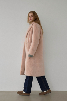 Alternative view of Boa Long Coat Baby Pink