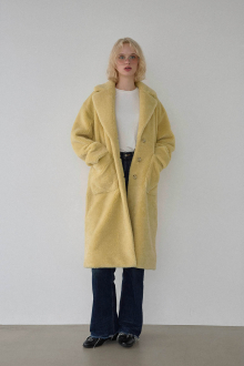 Boa Long Coat Butter Yellow