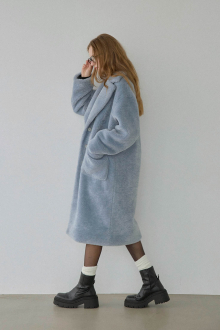 Alternative view of Boa Long Coat Milky Blue