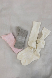Brand Logo Dotted Grip Ribbed Socks