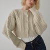Cropped Cable Knit Cardigan