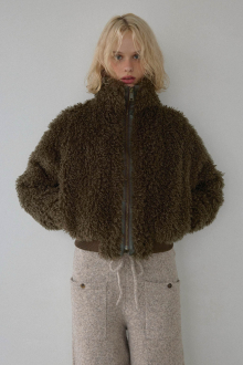 Alternative view of Curly Faux Fur Blouson Espresso