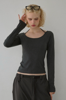 Halter Neck Long-Sleeve Padded Top