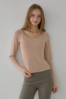 Alternative view of Halter Neck Long-Sleeve Padded Top